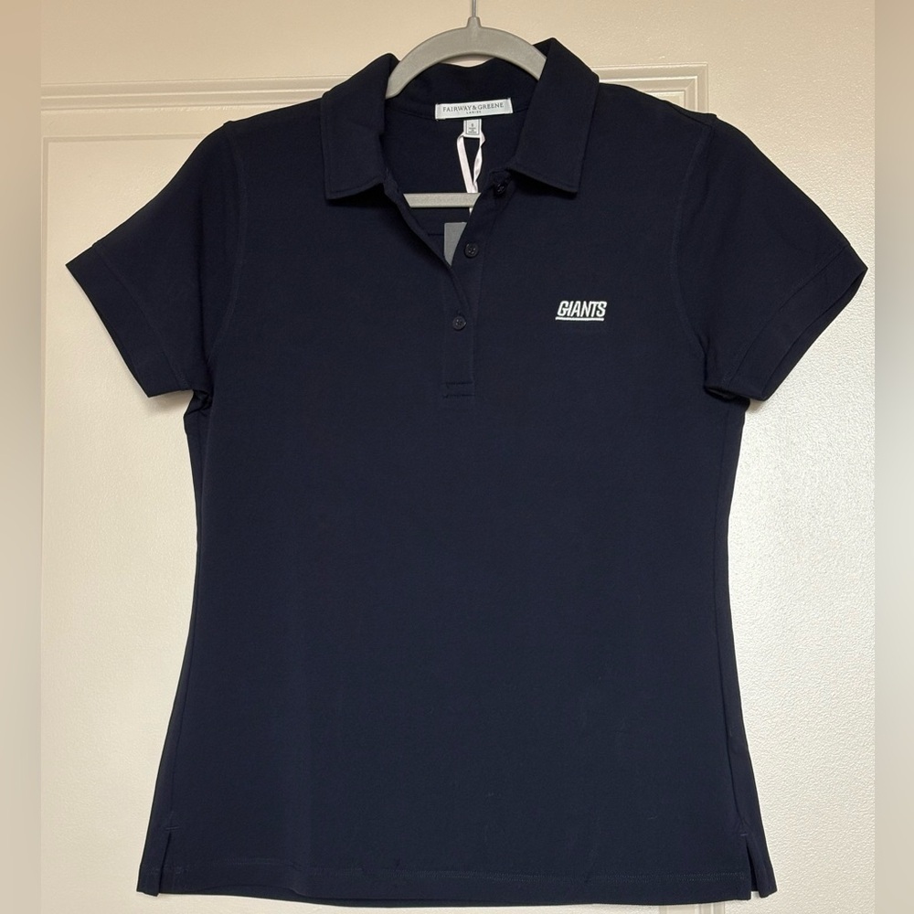 Fairway & Greene Ladies New York Giants Logo Reese Short Sleeve Pique Polo